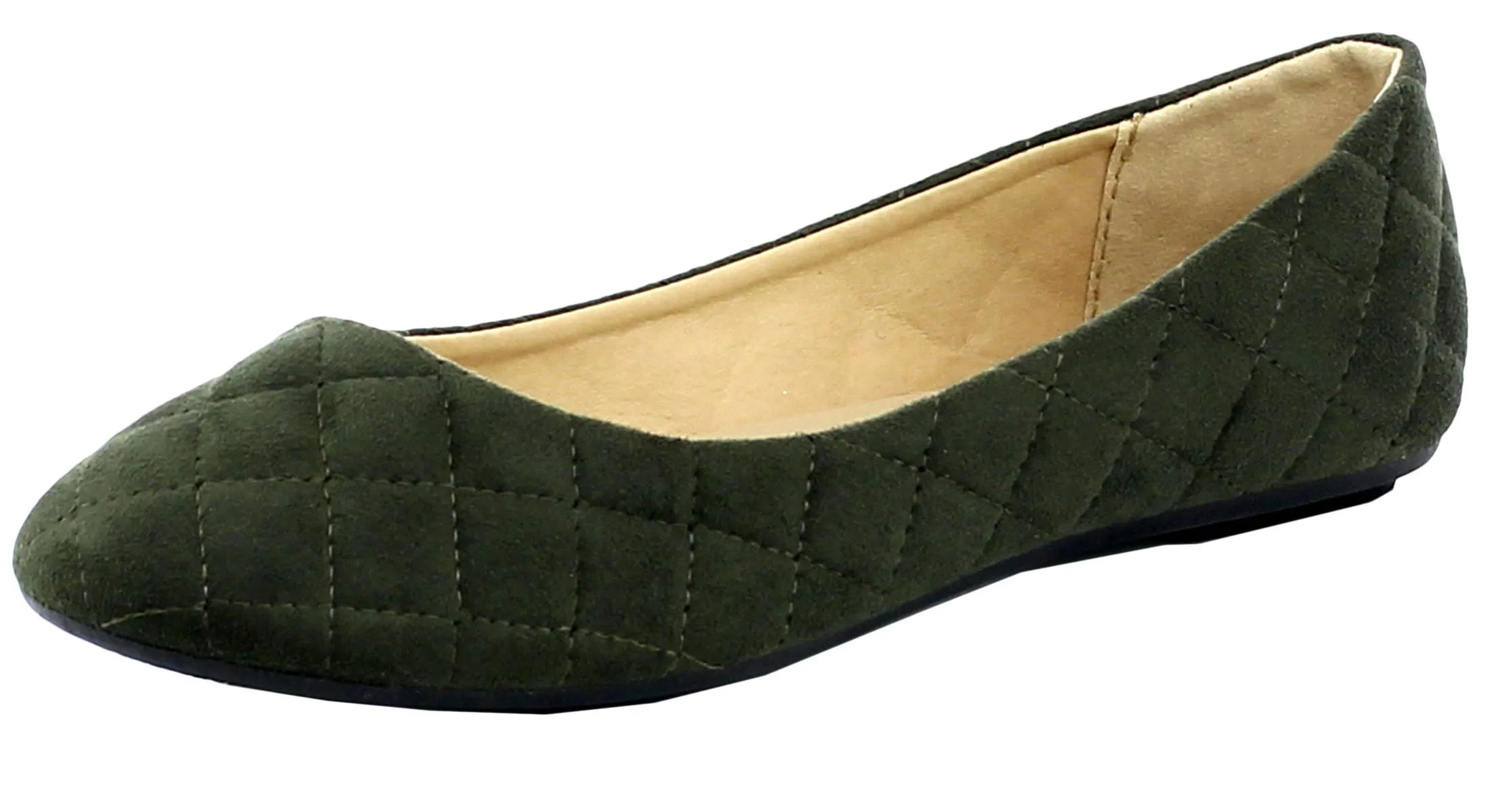 Refresh Footwear Women's Quilted Round Toe Ballet Flat