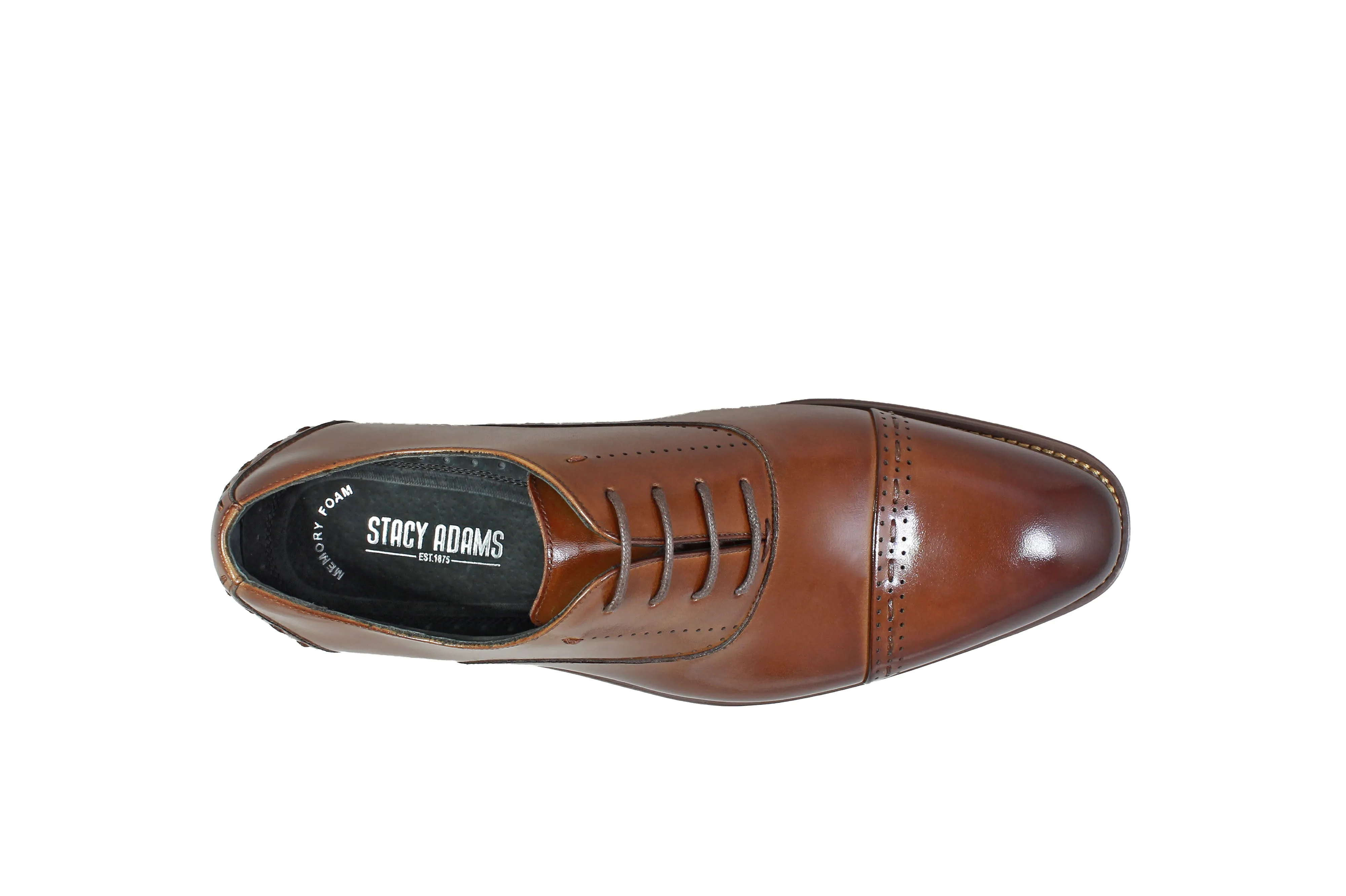 Stacy Adams Cognac Barris Cap Toe Oxford Shoes