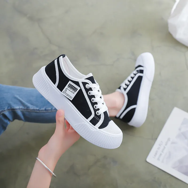 Summer Fashionable Versatile Biscuit Board Thick Canvas Shoes