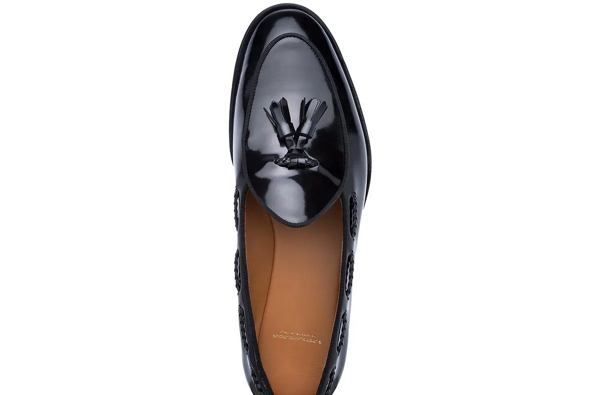 TANGERINE 8 BRUSHED BLACK BELGIAN LOAFERS