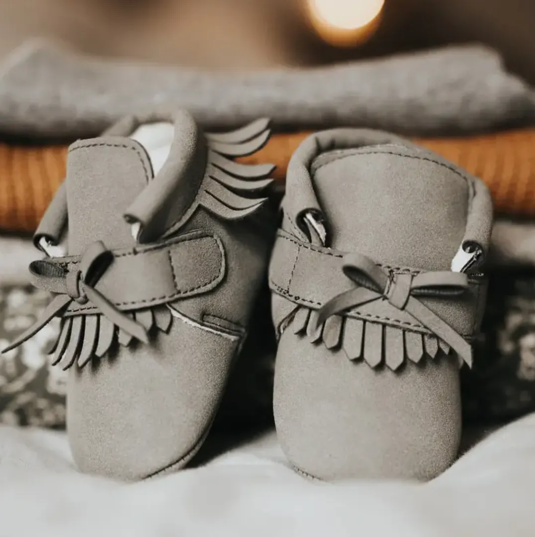 The Little Adventurer Collection Moccasins | Gray Color