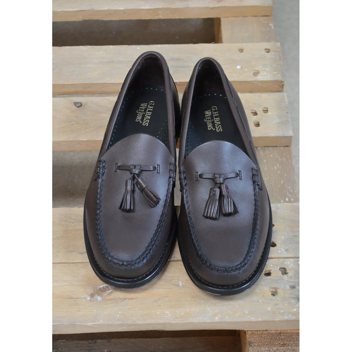 Weejuns Larkin Tassel Loafers Soft Chocolate Leather