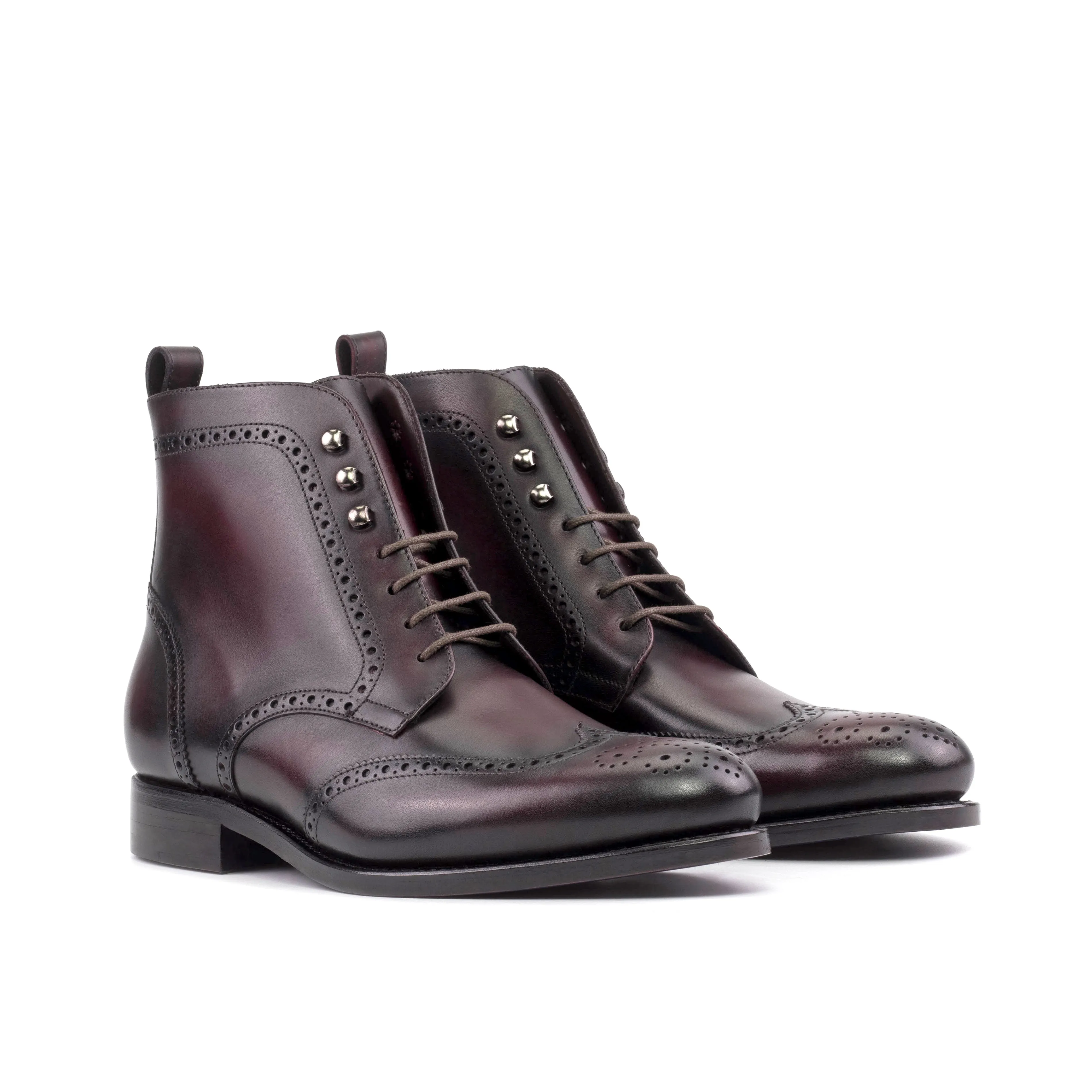 WINGTIP BOOTS BURGUNDY (TRADITIONAL-Z1)