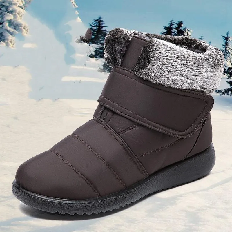 Women winter faux fur keep warm flat snow boots