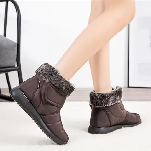 Women winter faux fur keep warm flat snow boots