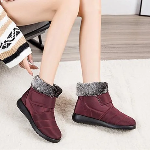 Women winter faux fur keep warm flat snow boots