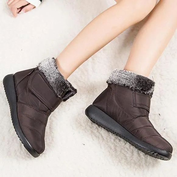 Women winter faux fur keep warm flat snow boots