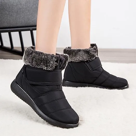 Women winter faux fur keep warm flat snow boots