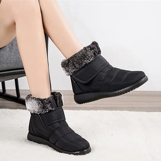 Women winter faux fur keep warm flat snow boots