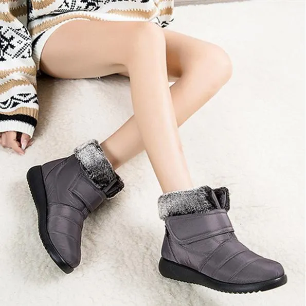 Women winter faux fur keep warm flat snow boots