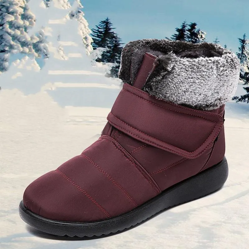 Women winter faux fur keep warm flat snow boots