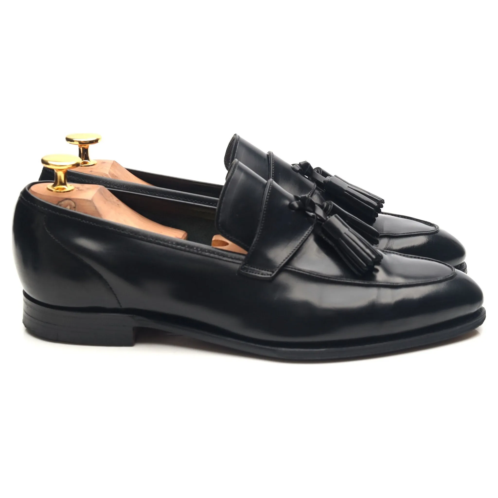 Women's 'Sophie' Black Leather Tassel Loafers UK 5.5 C