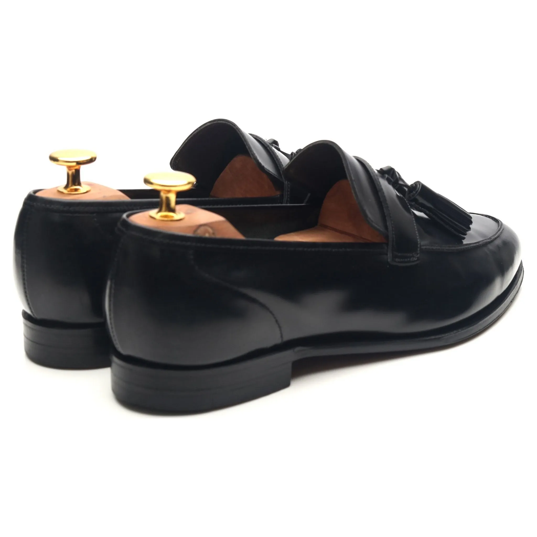 Women's 'Sophie' Black Leather Tassel Loafers UK 5.5 C