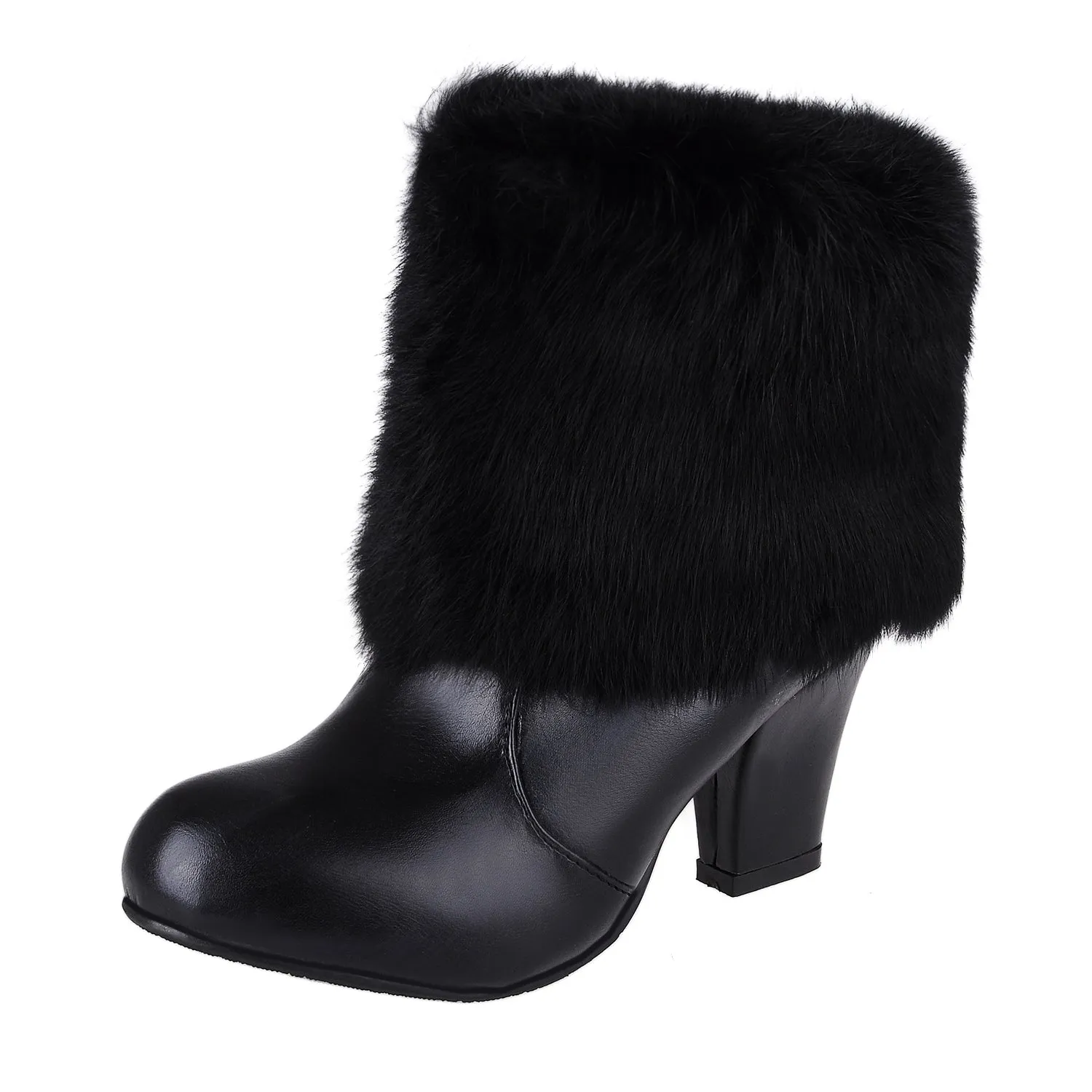 Women's Winter Warm Rabbit Fur Short Boots